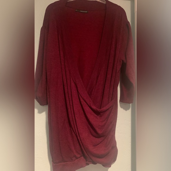 Maurice’s Burgundy Wrap Style Sweater Size 3 3X - Picture 1 of 3